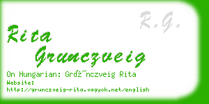 rita grunczveig business card